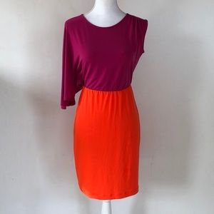 Pink and Orange Asymmetrical Dress
